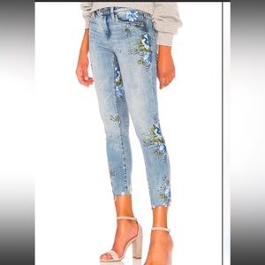 Flower Embroidered Blank NYC Skinny Classique